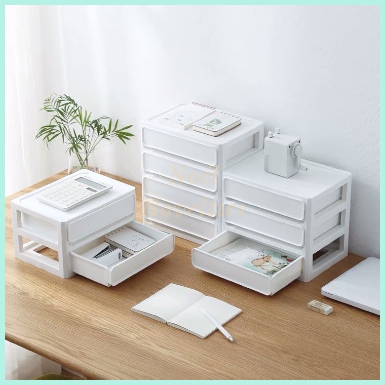 NN Nordic Minimalist 3-Tier White Desktop Drawer Storage Organizer for ...