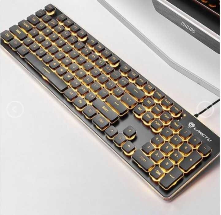 104 Keys FIREWOLF Mechanical Feeling USB Wired Silent RGB Backlit ...