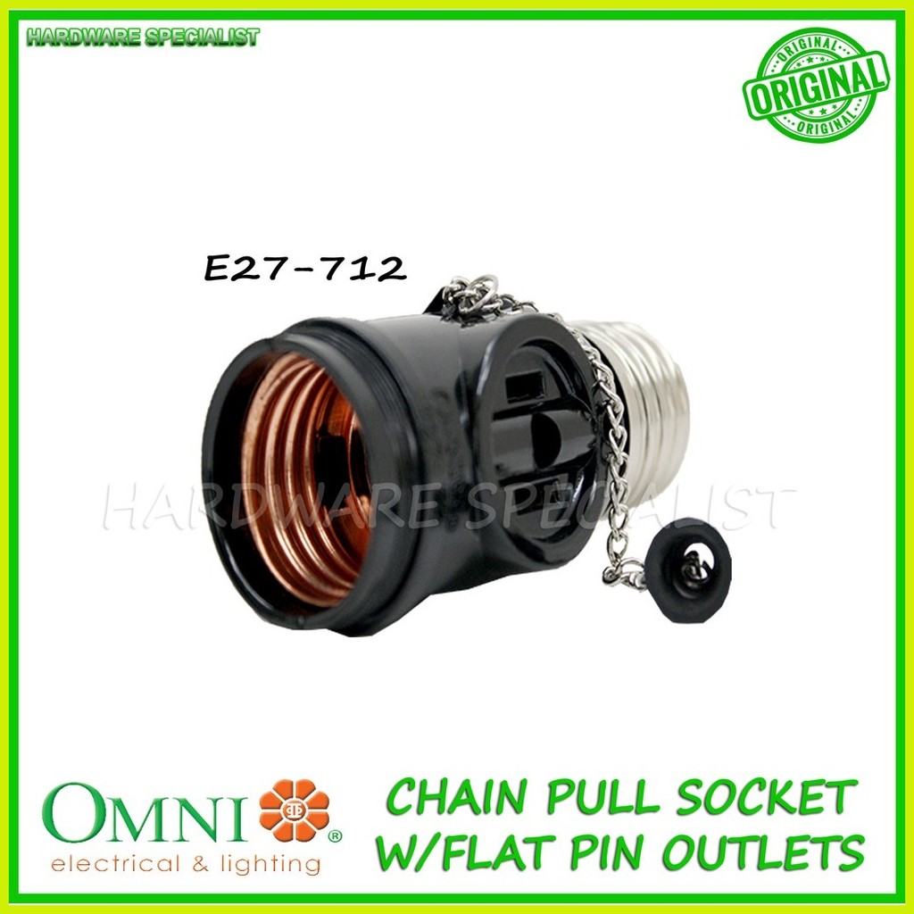 ۞ ♟ ☽ Omni Chain Pull Socket with Flat Plain Outlets E27-712 Original ...