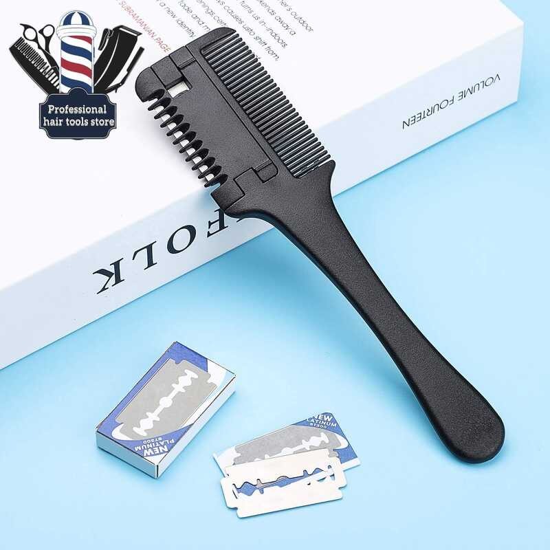 Cutter Comb Carbon Hair Professional Handle Brush With Blades Double ...