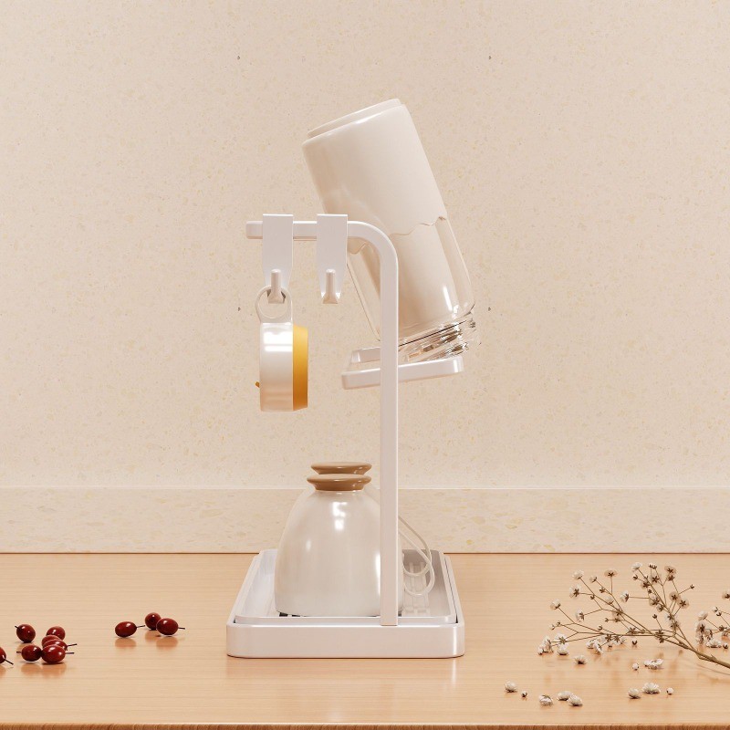 Countertop Bottle Drying Rack Kitchen Doublelayer Water Cup Rack