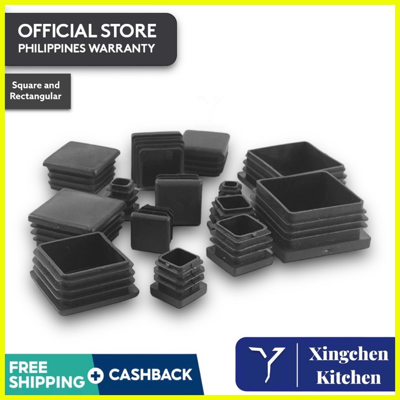 Square Plastic Rectangle Pipe Footing Inner Insert Tubing Endcaps Hole ...