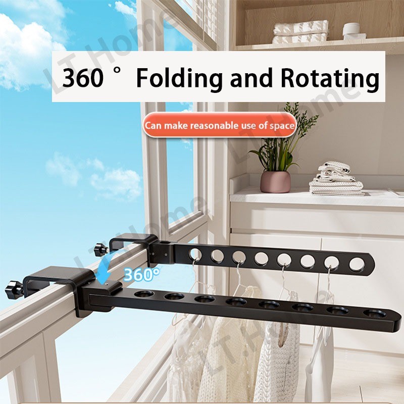 8 Holes Stainless Hanger For Clothes Rotatable Folding Clothes Rack ...