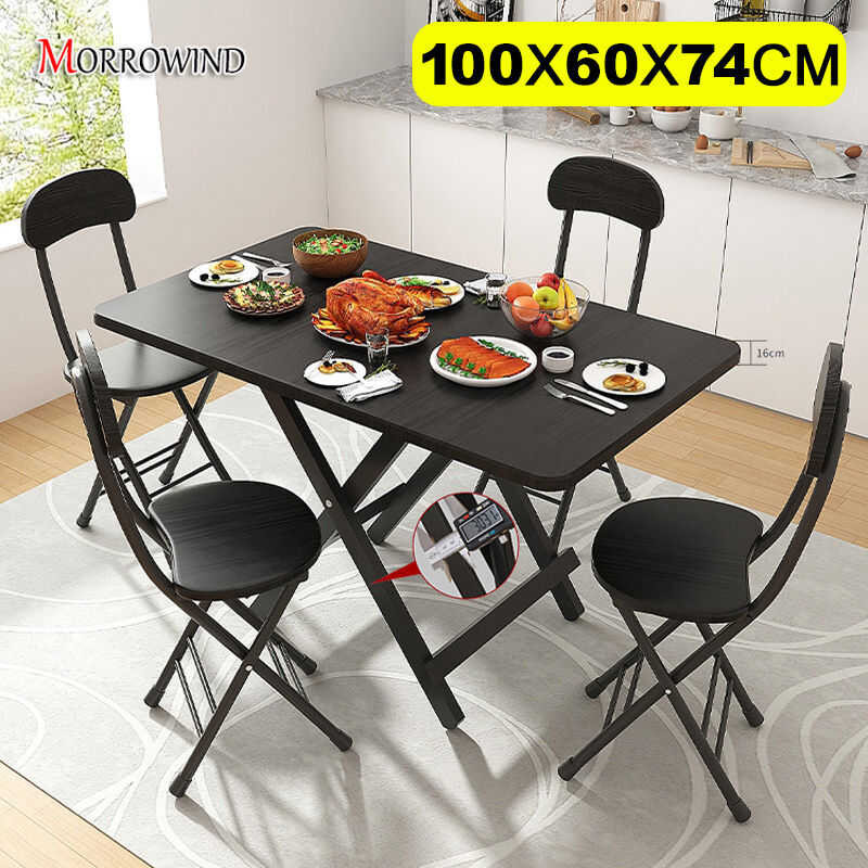Folding Table Study Foldable Dining Table Set 4 Seaters Dining Table ...