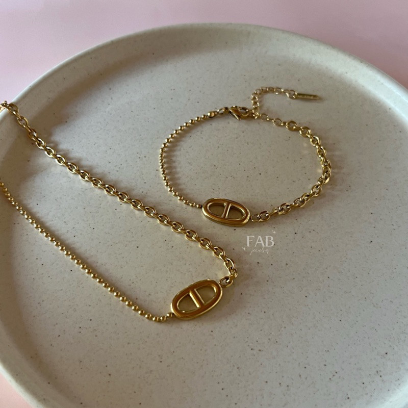 FAB | Cadence Everyday Necklace & Bracelet (Stainless Steel) | Shopee ...