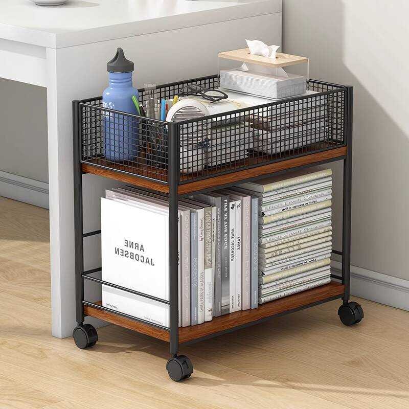 Under Desk Rack with Wheels, Small Bookshelf Students, Book Storage ...