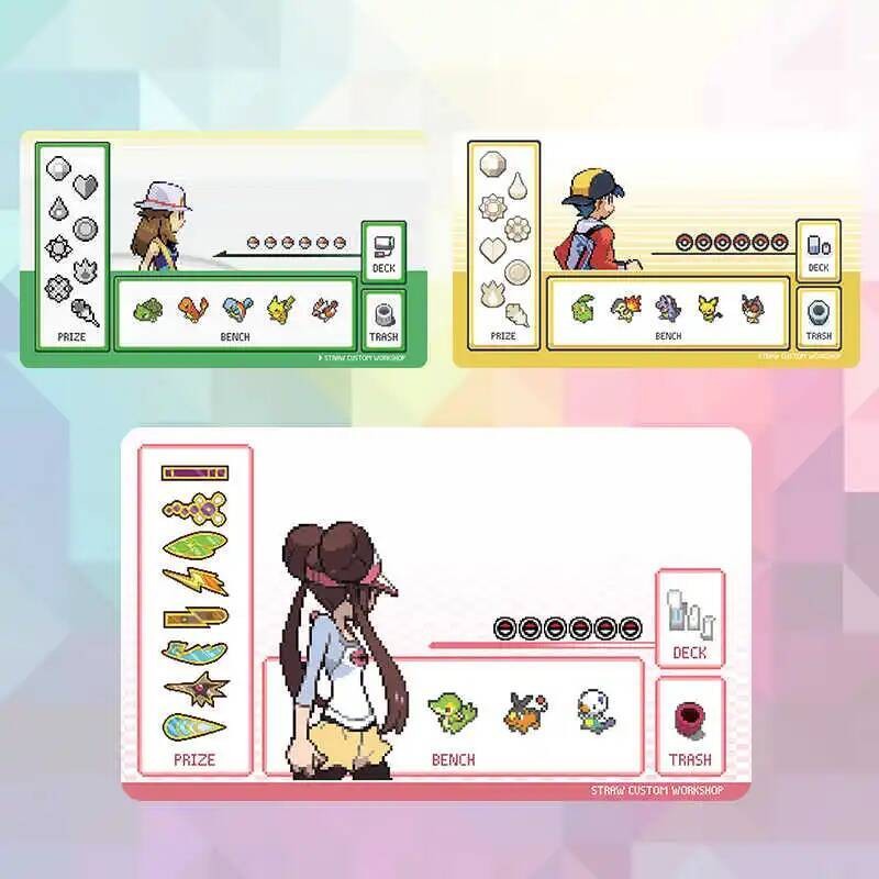 Pokemon Simplified Chinese PTCG Battle Table Mat Pixel Gem Anime ...
