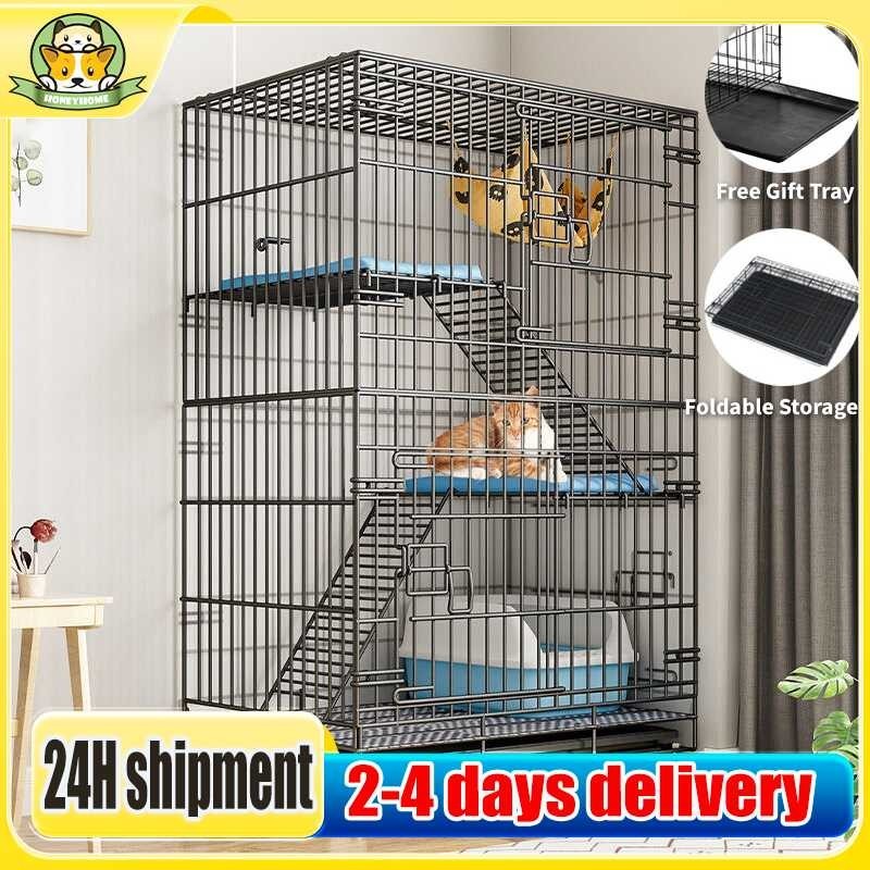 House 2024 COD For Stackable Sturdy Cat Cages may 4 Wheels Pet Cage ...