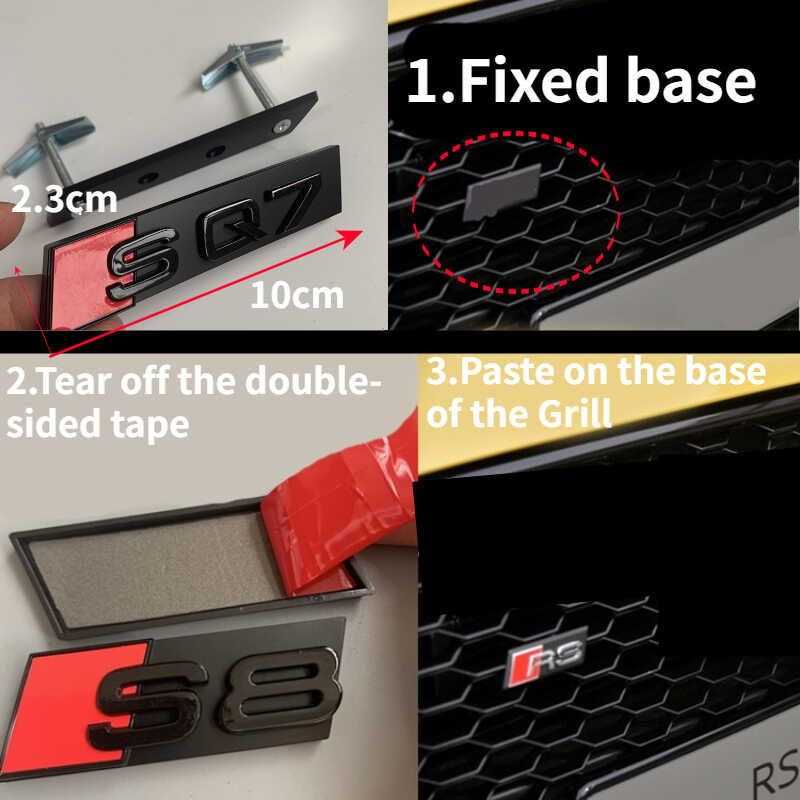 Car Grill Badge Front Emblem For Audi Se S3 S4 S5 S6 S7 S8 Rs3 Rs4 Rs5