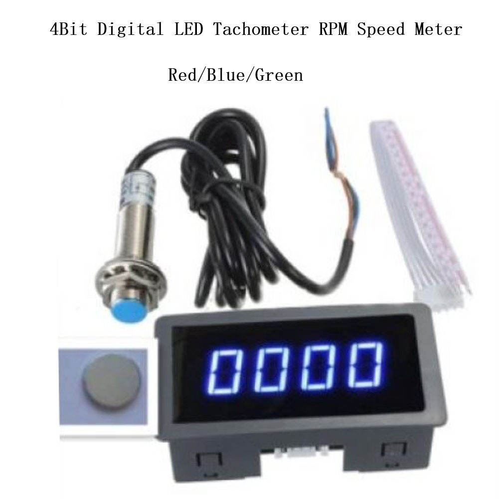 dailylife1.ph ️ 4Bit Digital LED Tachometer RPM Speed Meter+Hall