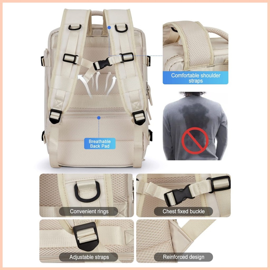 ♀ ∏ Waterproof Laptop Bag With Hidden Pocket Luggage Travel Backpack ...