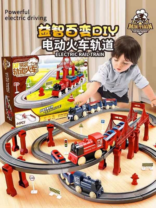 Electric High-Speed Small with Track Children's Toy Boys' Train Model ...