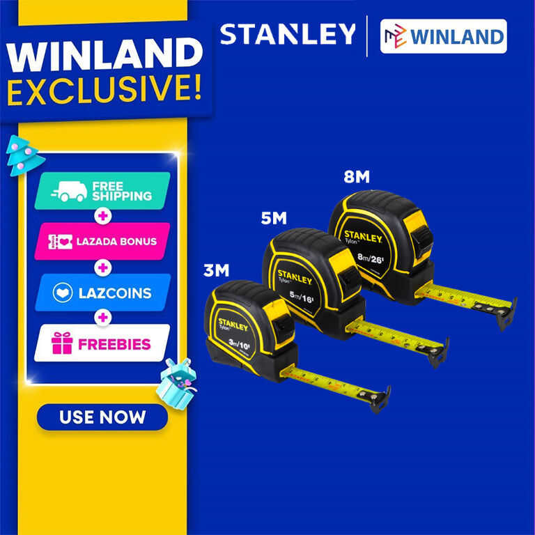Stanley By Winland Rubber Cover Bi-Mat Measuring Meter Tape Measure ...