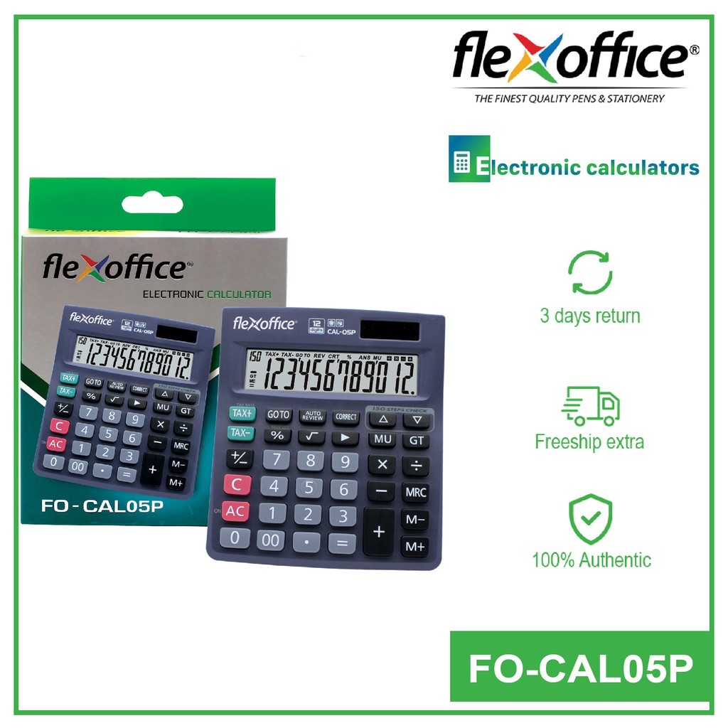 Photo inspiration: Flexoffice Electronic Calculator Fo Cal05P 12 Digits Photo Inspiration