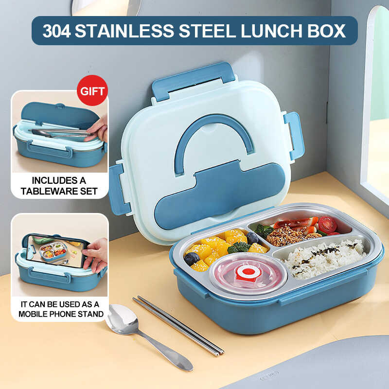 304 Stainless Steel Lunch Box With Soup Bowl Leak-Proof Bento Box ...