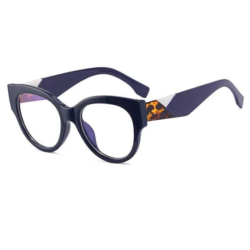 92161 Trendy Cat Eye Prescription Glasses With Large Frames And