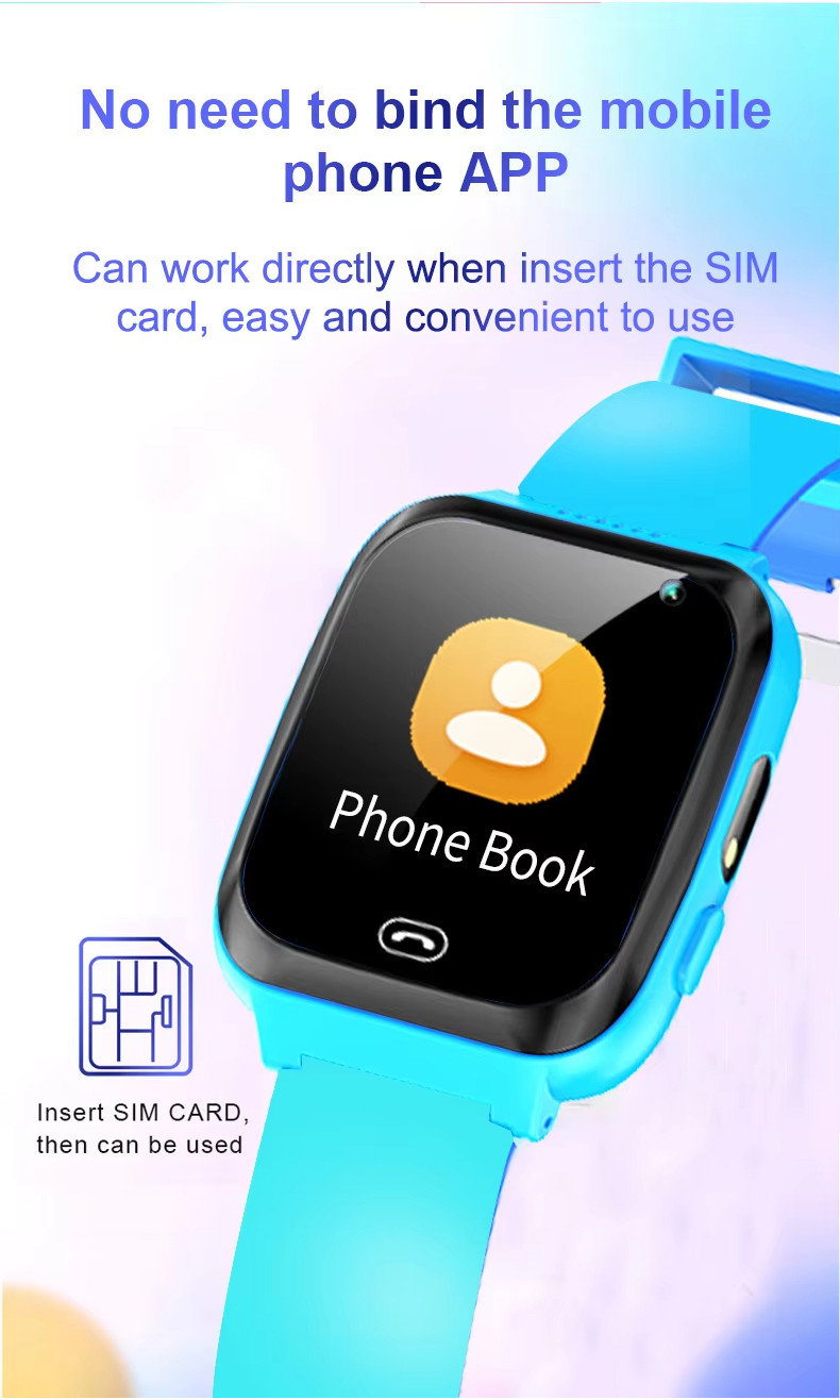 A7 Kids Smart Watch 1.44 inch Touch Screen Multi-Language Built-in Game ...