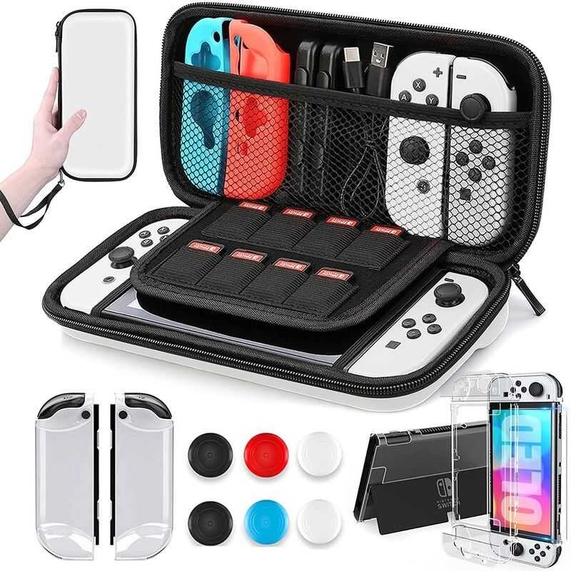 Nintendo Switch OLED Model Carrying Case Bag 9 In 1 Accessories Kit For ...