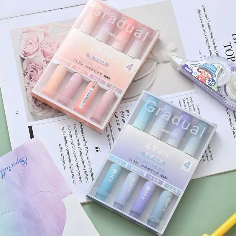 F8 4Pcs/Set Gradient Color Gel Pen Set INS Style Good-Looking Pens For ...
