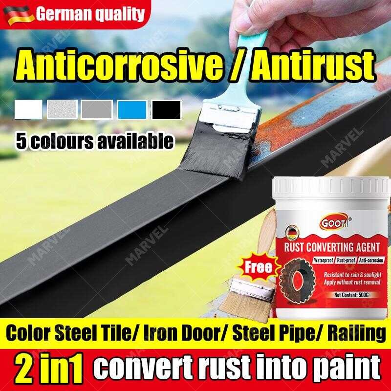 2 In 1 Anti Rust Paint For Metal Primer Protector Rusty Steel Stair ...