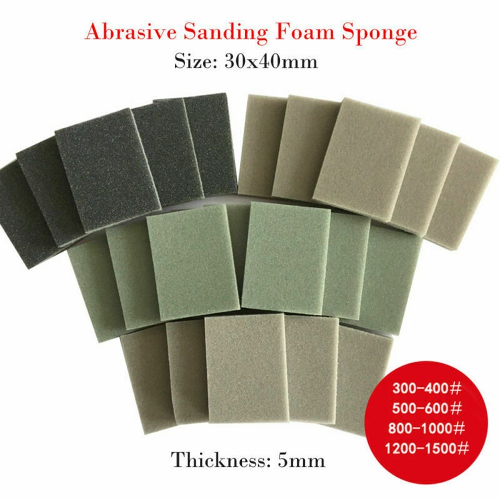 Ready Stock 10pcs Foam Sanding Block Wet Dry Bodywork Fine Coarse Grit ...