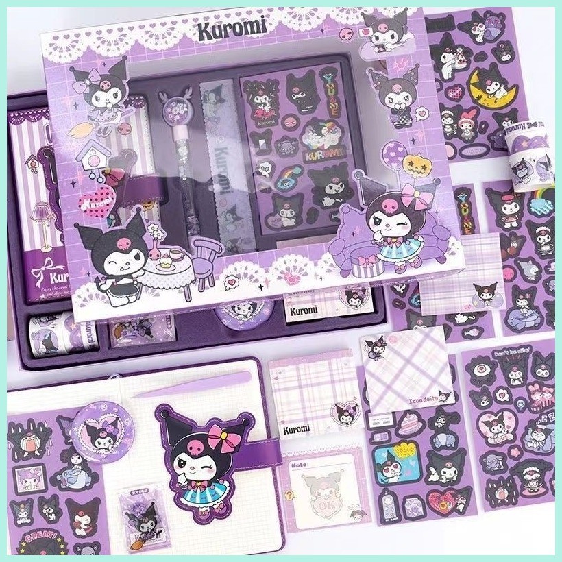 Sanrio Notebook Handbook Stationery Set Gift Box Kuromi Melody Large ...