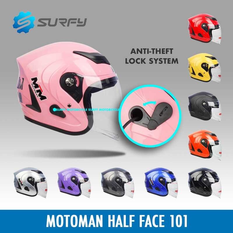 MTM Motoman Half Face Helmet Anti-Theft Lock System S-101 With ICC ...