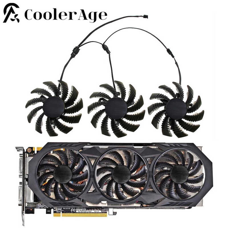 Ventilateur 95 Mm GTX 1070 RAKSTORE Ventilateur De Rechange Silencieux T128010SM 75 Mm Compatible Avec Gigabyte GTX 970 GV-N970WF3-4GD GV-N970WF3OC -4GD Ventilateur 95mm MSI GTX 1070 AERO ITX 4 Broches