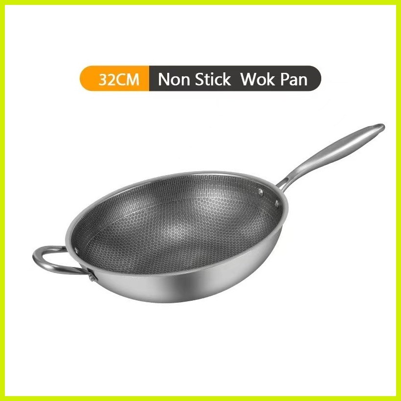 ∏ 32cm Non Stick Pan Wok Pan Non Stick Frying Pan Without Pot Lid Non ...