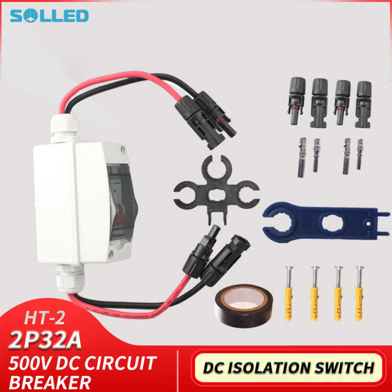 Panel Switch, 32A 500V 2 Poles Disconnect Switch Box, DC Circuit ...