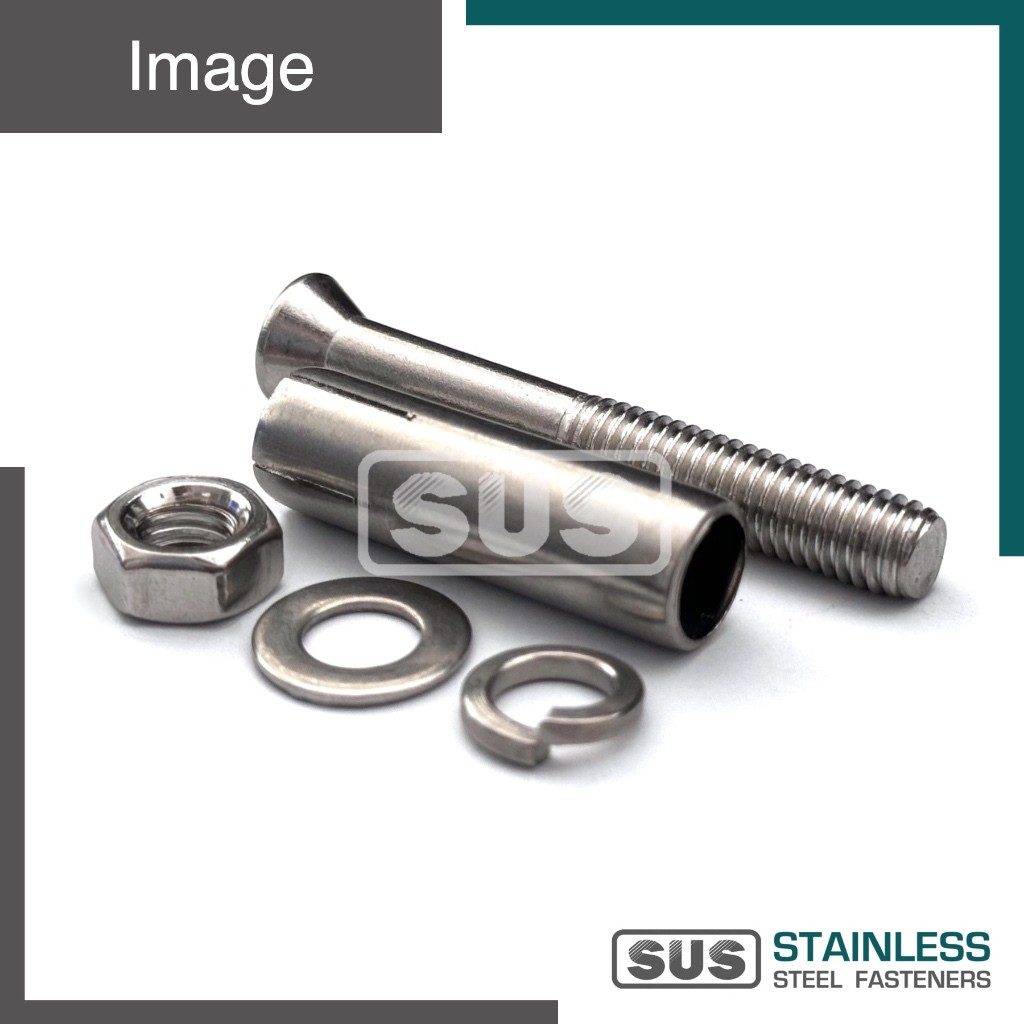 1-5pc SS304 Stainless Steel Dyna Bolt / SS Anchor Bolt / Expansion Bolt ...