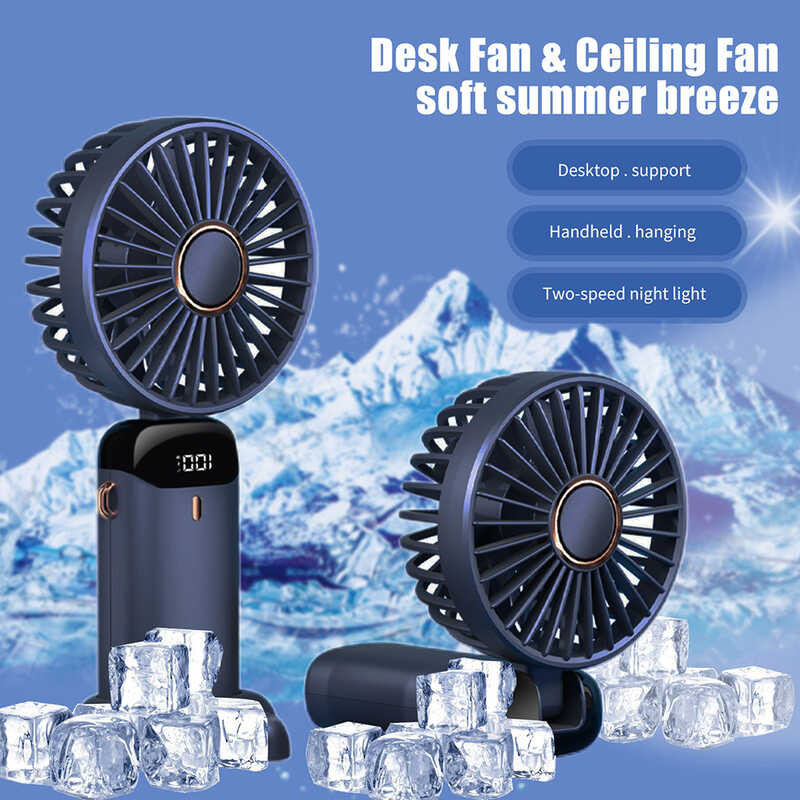 50 High Quality N15 Folding Fan USB Portable Digital Display Shopee