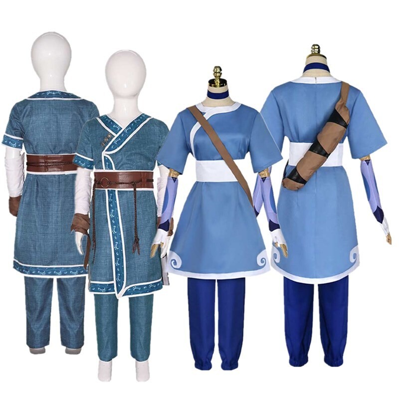𓍝 Avatar Katara Cosplay Costume Adult/Kids Anime Sy Women Girls Uniform ...