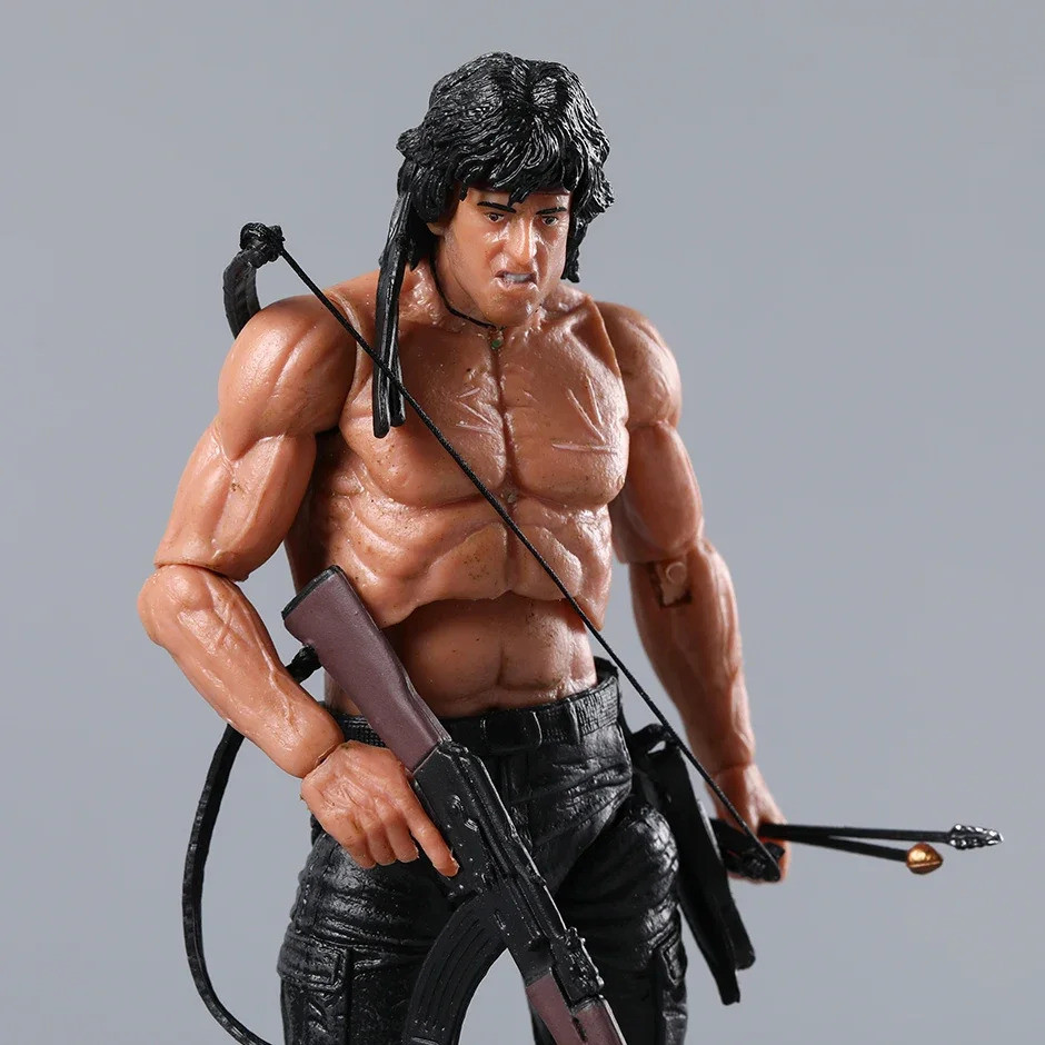 NECA First Blood John J Rambo Movable Assemble Action Figure PVC Model ...
