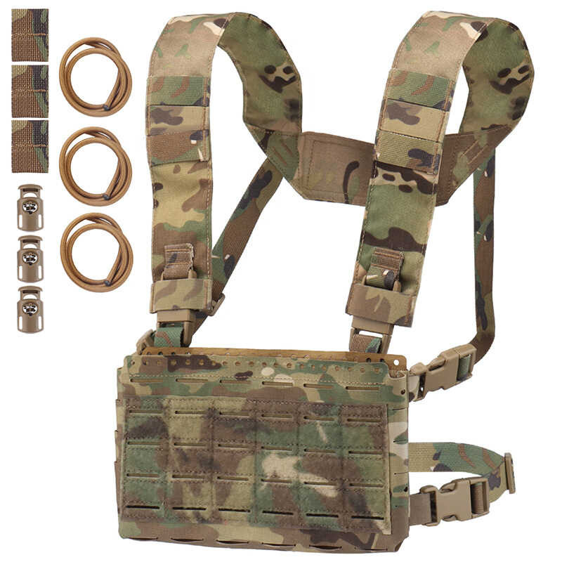 Tactical Micro Fight Chassis 5 Chest Rig V Laser Cut MOLLE Triple 5.56