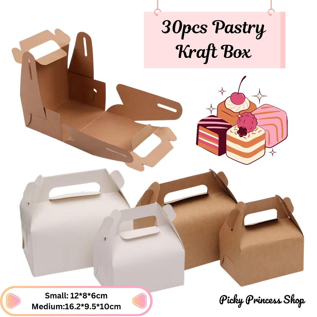 30pcs Pastry Kraft Paper Case Decadent Treats Unwrapped Food Packaging ...
