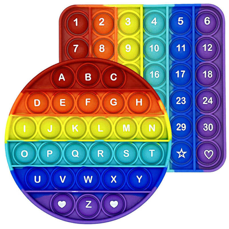 2Pcs/Pack Numbers Letters Alphabet Math Learning Pop Fidget Toys ...