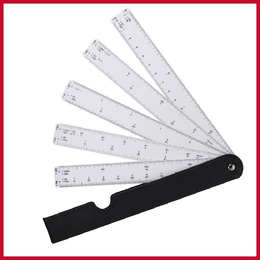 ⚡ ⇦ Fan Shape Architects Scale Ruler Multi Ratio Measure Scale ...