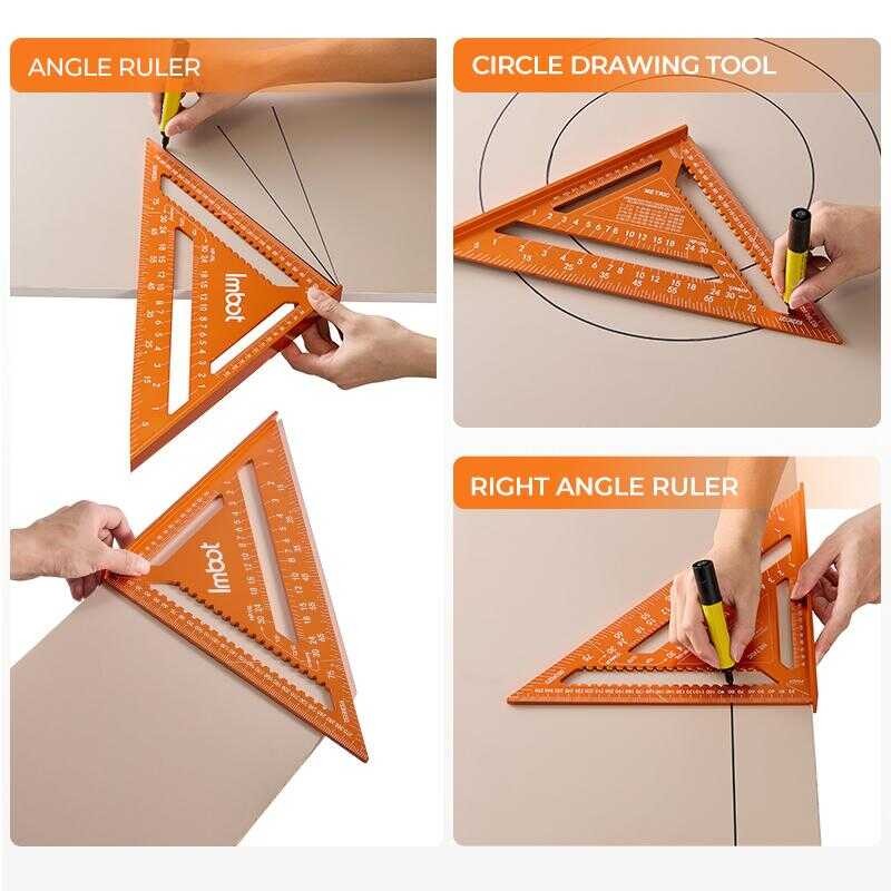 IMBOT Aluminum Alloy Dual Scale Triangular Ruler - High Precision ...