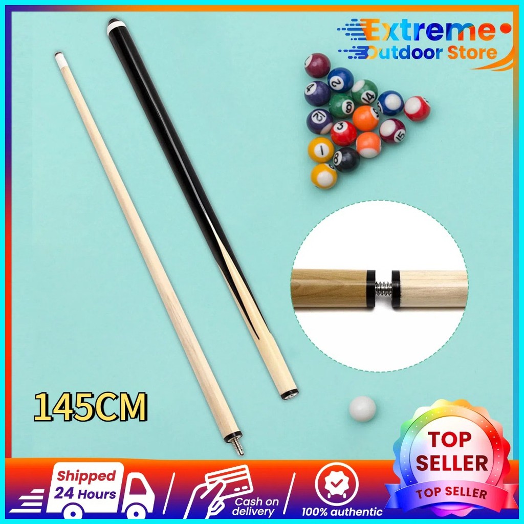 Foldable Wood Cue Pool Stick Snooker Billiards Sport Two Folds Billiard ...
