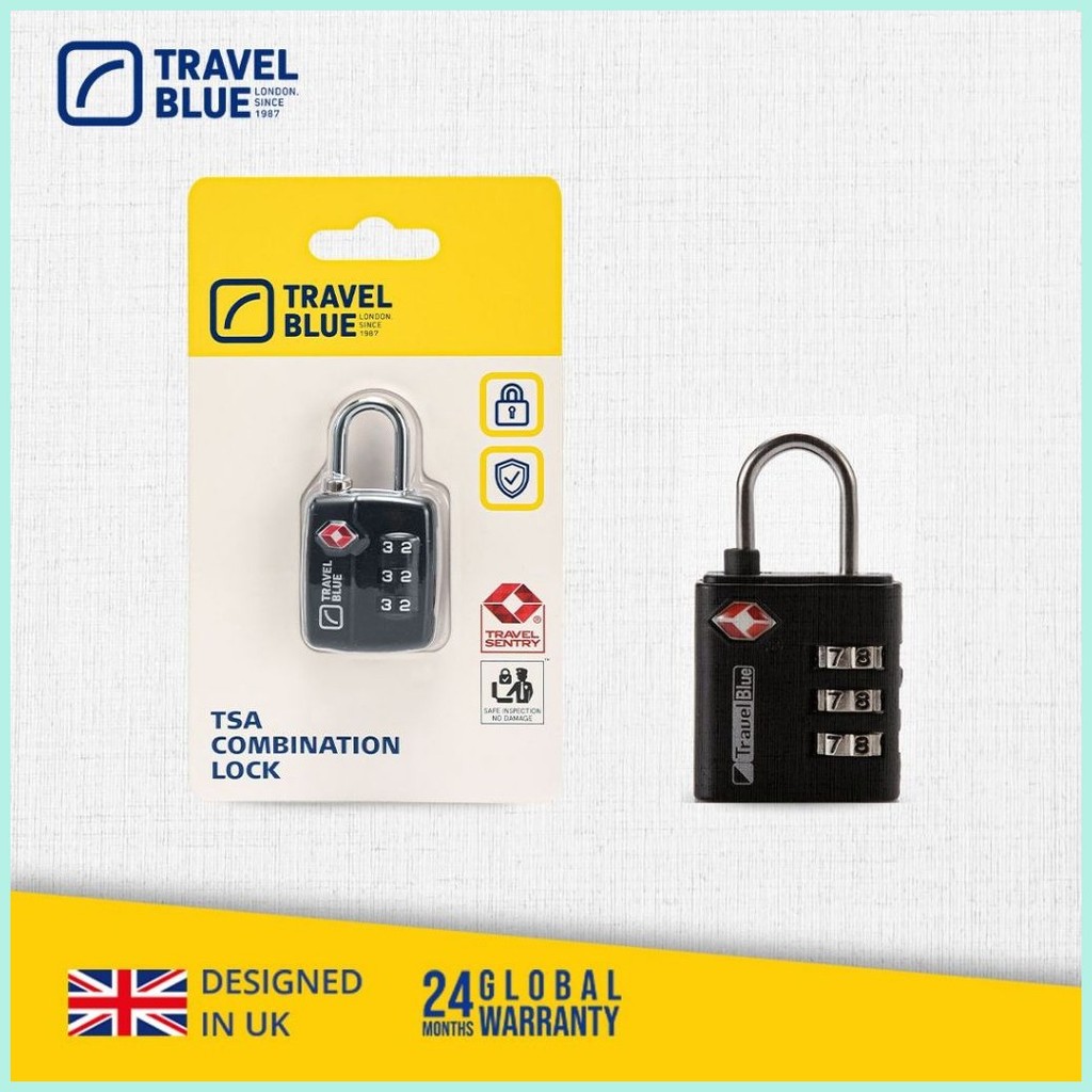 Travel Blue TSA Approved Suitcase Padlock - 3 Dial Combination (Single ...