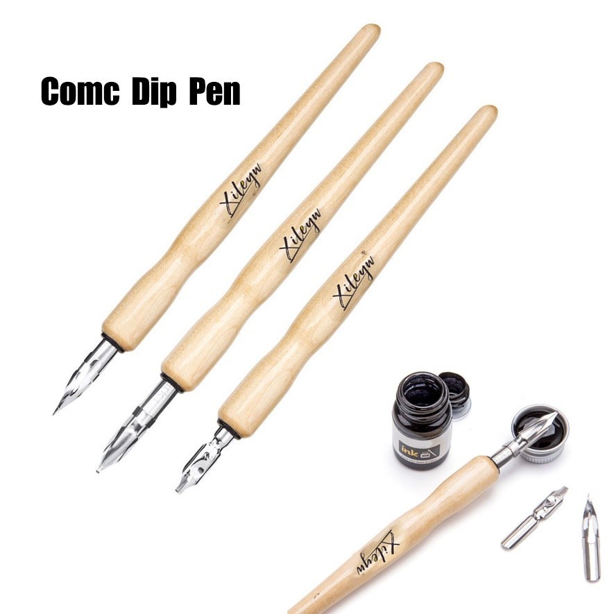 Xileyw Comic Dip Pen Set Filling Ink Fountain Pen Art Calligraphy ...
