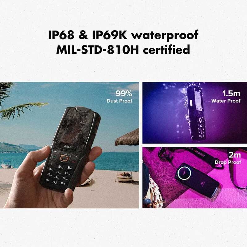 Russian Version AGM M6 Ip68 Push-Button 4G Unlocked Cellphone 2500Mah ...