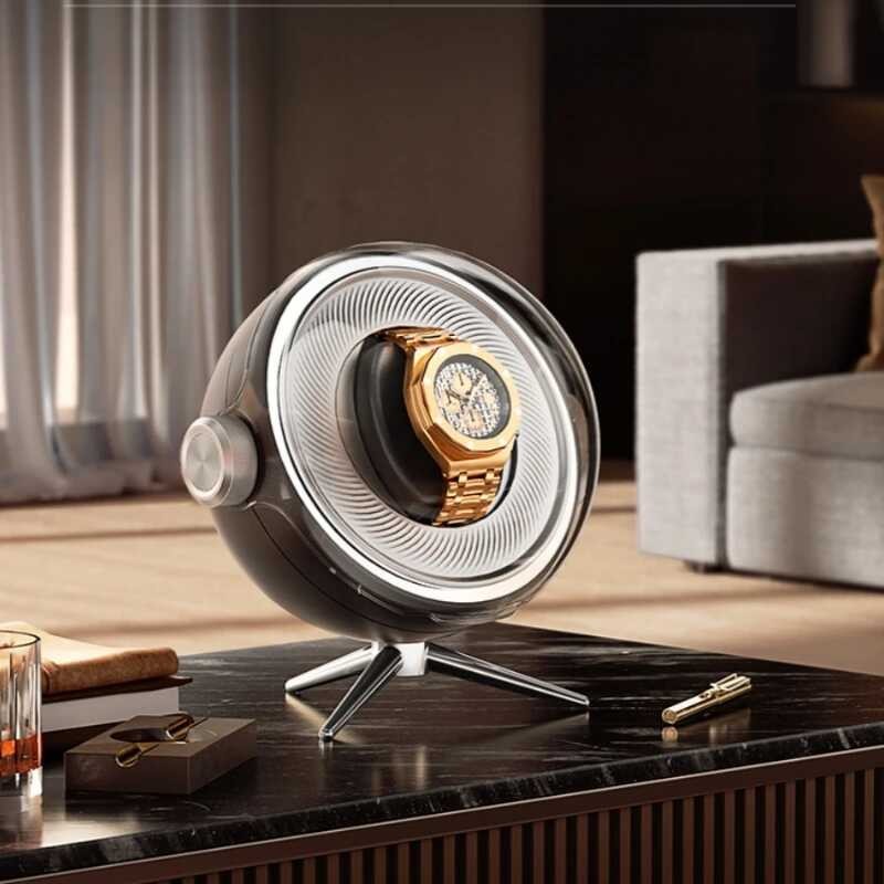 Storage Φ LED Rotating Automatic Watch Winder Zero Magnetism Mute Safe ...