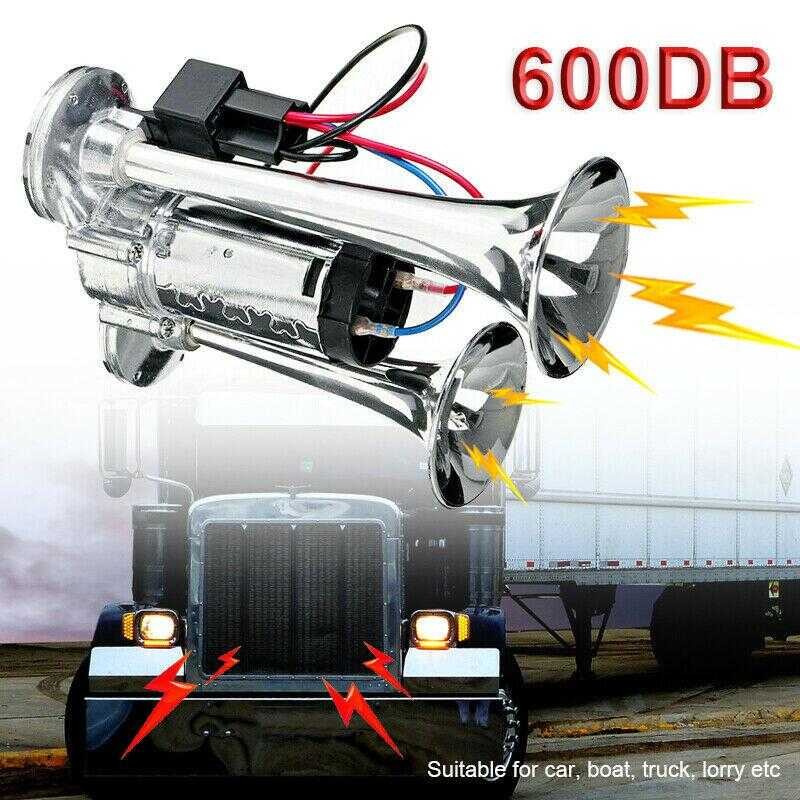 600DB 12V Dual Trumpets Super Loud Car Electric Horn Truck Boat Train Speaker 09/22 B