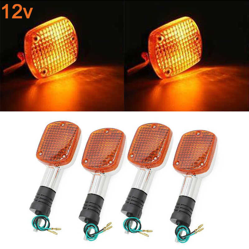 4PC Motorcycle Front Rear Turn Signal Light Winker Indicators 12V Para ...