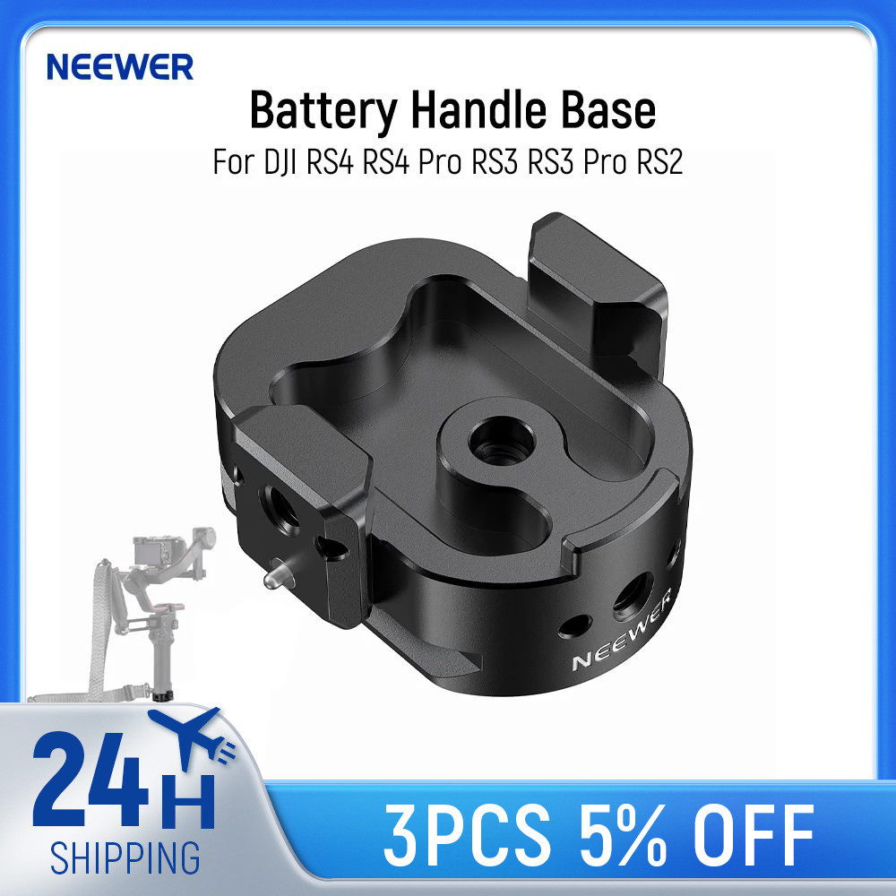 Plaque Base Avec Poignée Batterie Pour DJI RS4/RS3/RS2 - Compatible Arca, Rails NATO, Prise QD - Alliage Aluminium