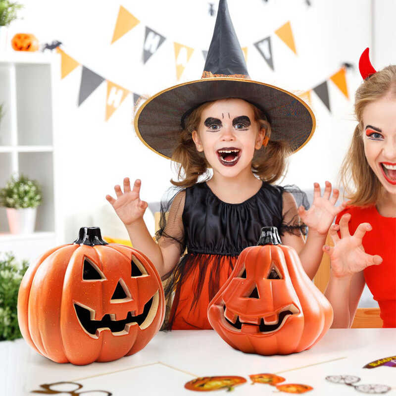 Halloween d LED Pumpkin Lamp Plastic Jack O Lantern Battery Operated ...