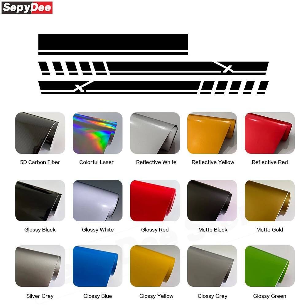 Hood Racing Bonnet Stickers Door Side Stripes Kits Vinyl Decals for ...