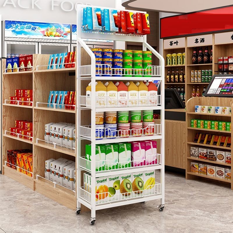 Supermarket Snack Shelves Storage Shelves Beverage and Food Mobile ...